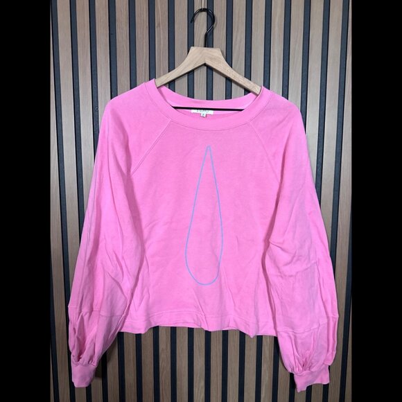 Z Supply Sweatshirt Medium Pink French Terry Fleece Pullover 'Sweat Cycle' - Picture 1 of 9